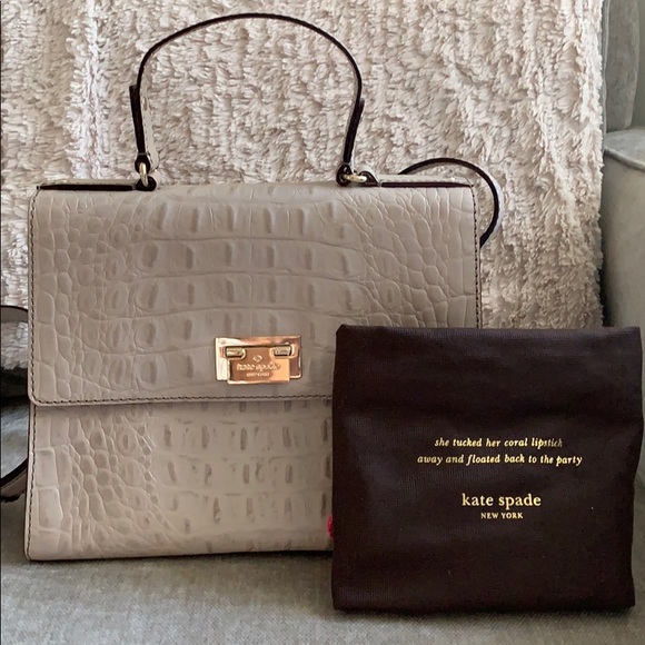 ❌SOLD ❌Kate Spade Knightsbridge Croc Doris Satchel - Picture 3 of 7